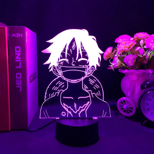 LED 3D One Piece - Luffy